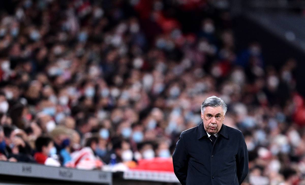 Carlo Ancelotti, during the Athletic-Madrid