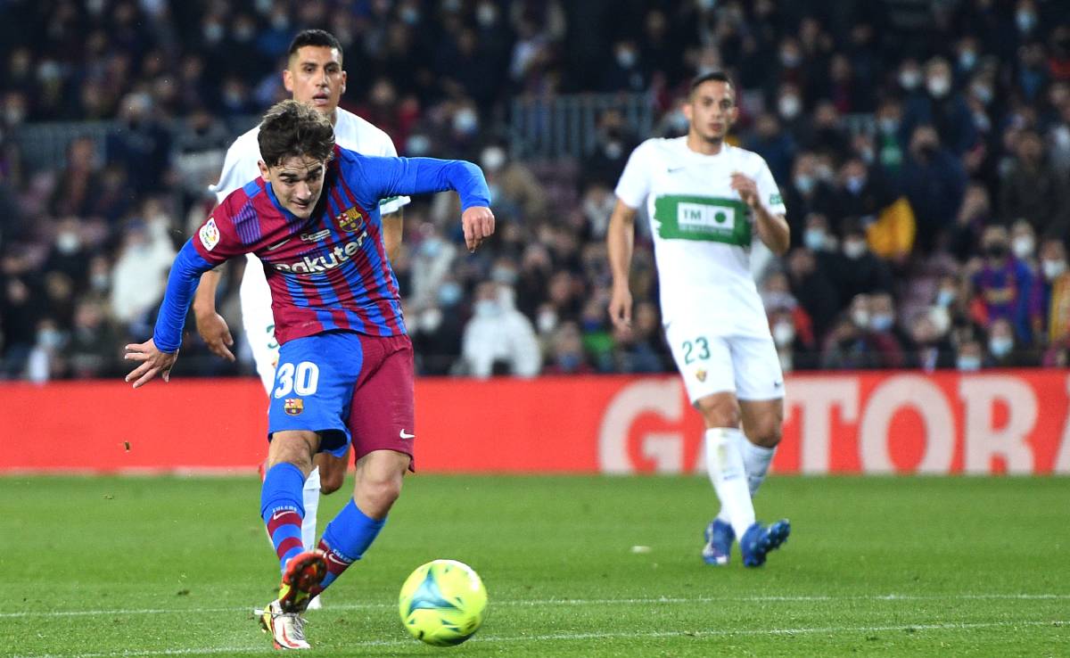Gavi Marks the second goal in the Barça-Elche