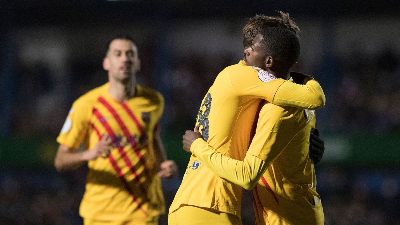 Dembélé en el partico contra el Linares