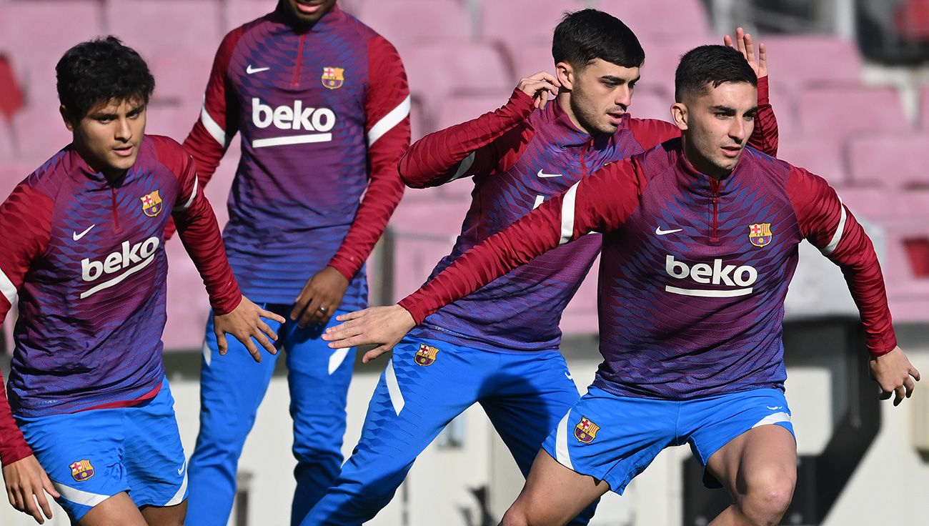 Barcelona in a training session