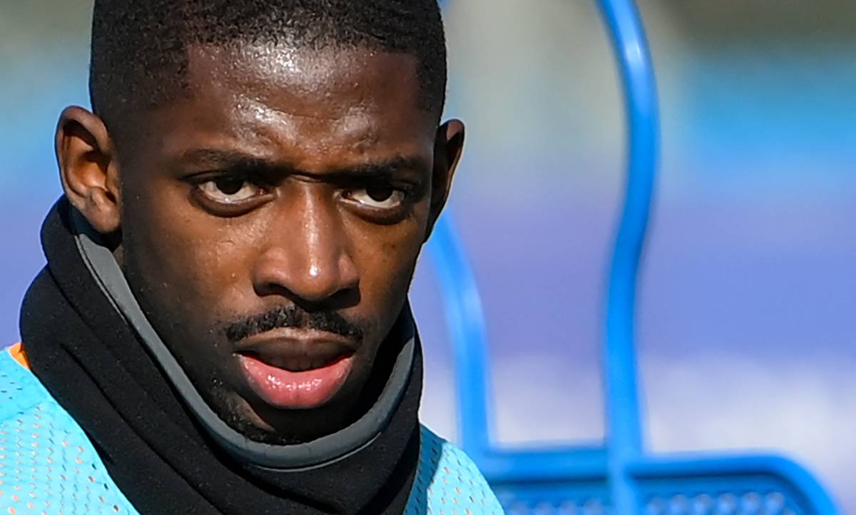 Ousmane Dembélé, durante un entrenamiento con el Barça