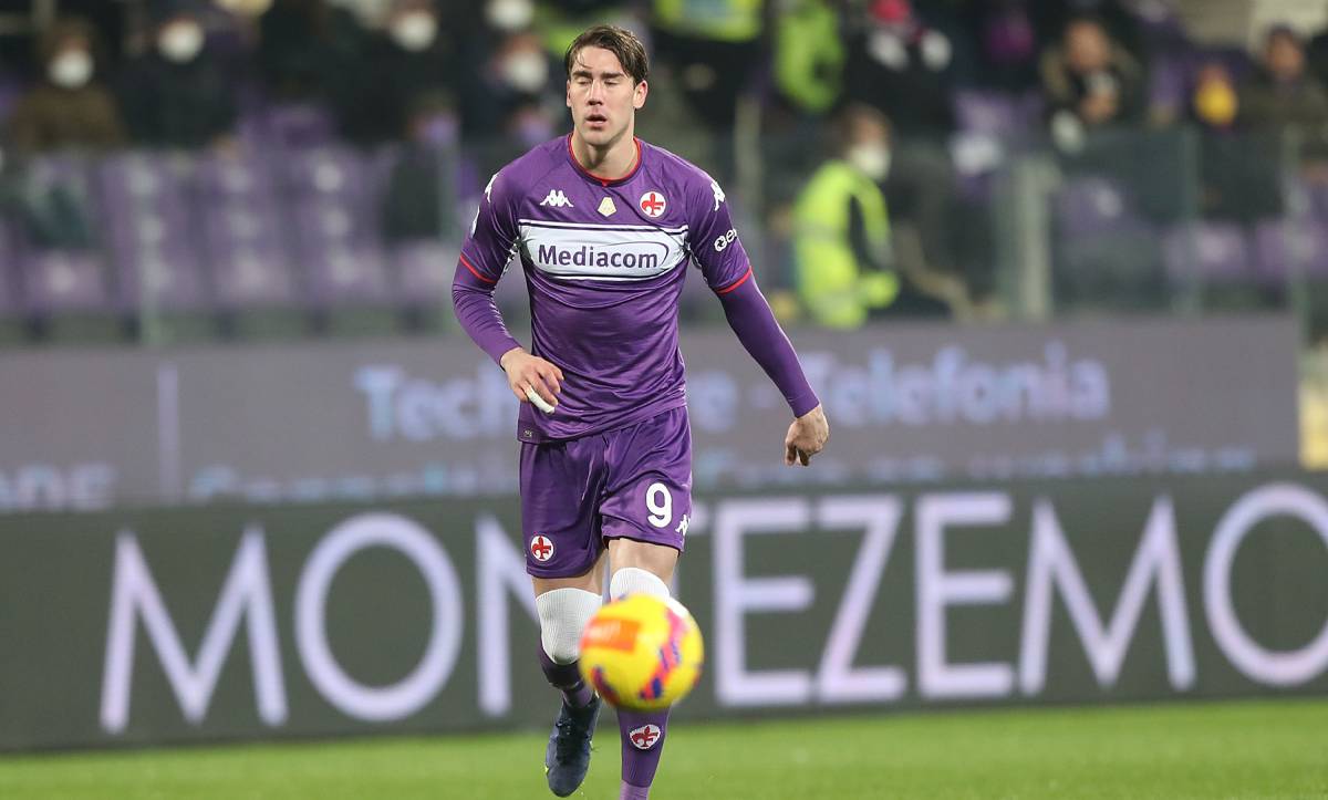 Dusan Vlahovic, durante el Fiorentina-Genoa