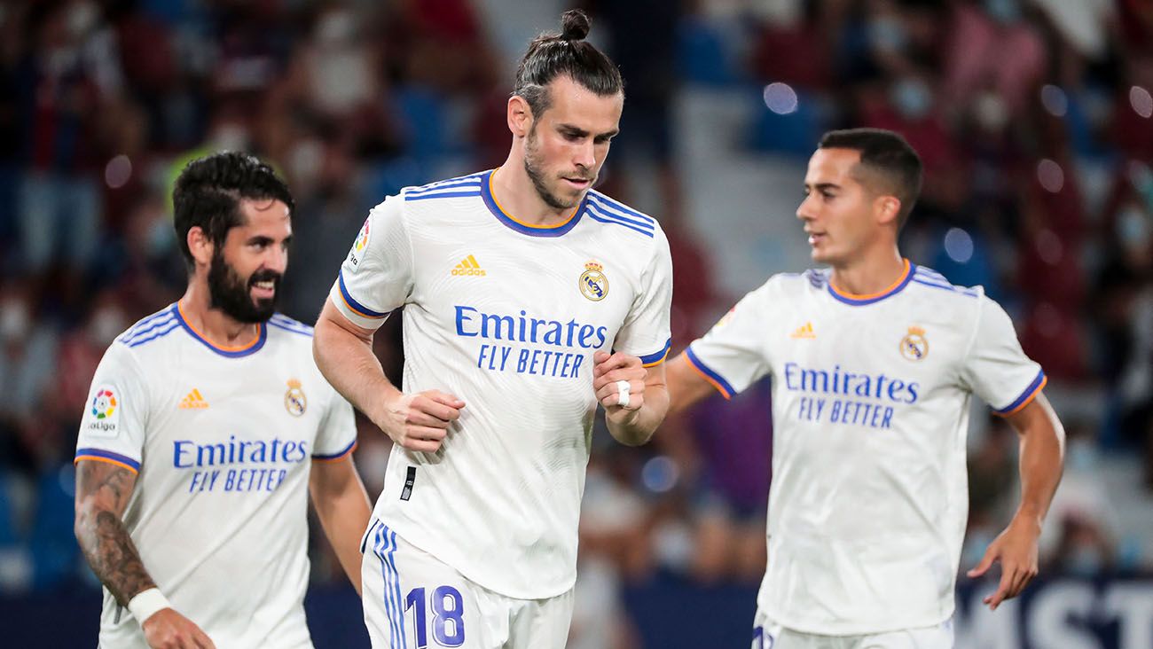 Bale, Isco y Lucas Vásquez en un partido con el Real Madrid