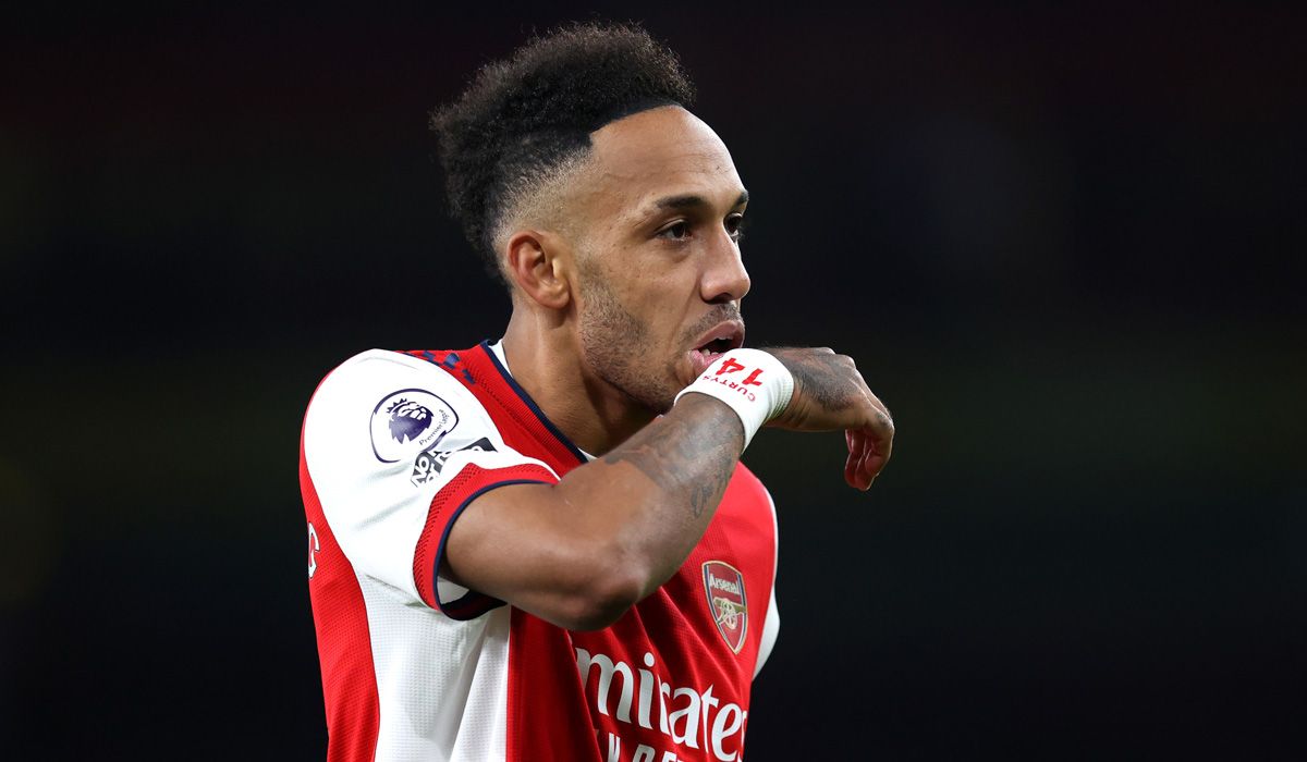 Pierre Emerick Aubameyang durante un partido con el Arsenal