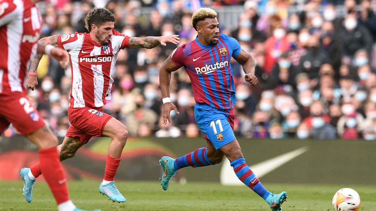 Adama Traoré durante el Barça-Atleti de LaLiga