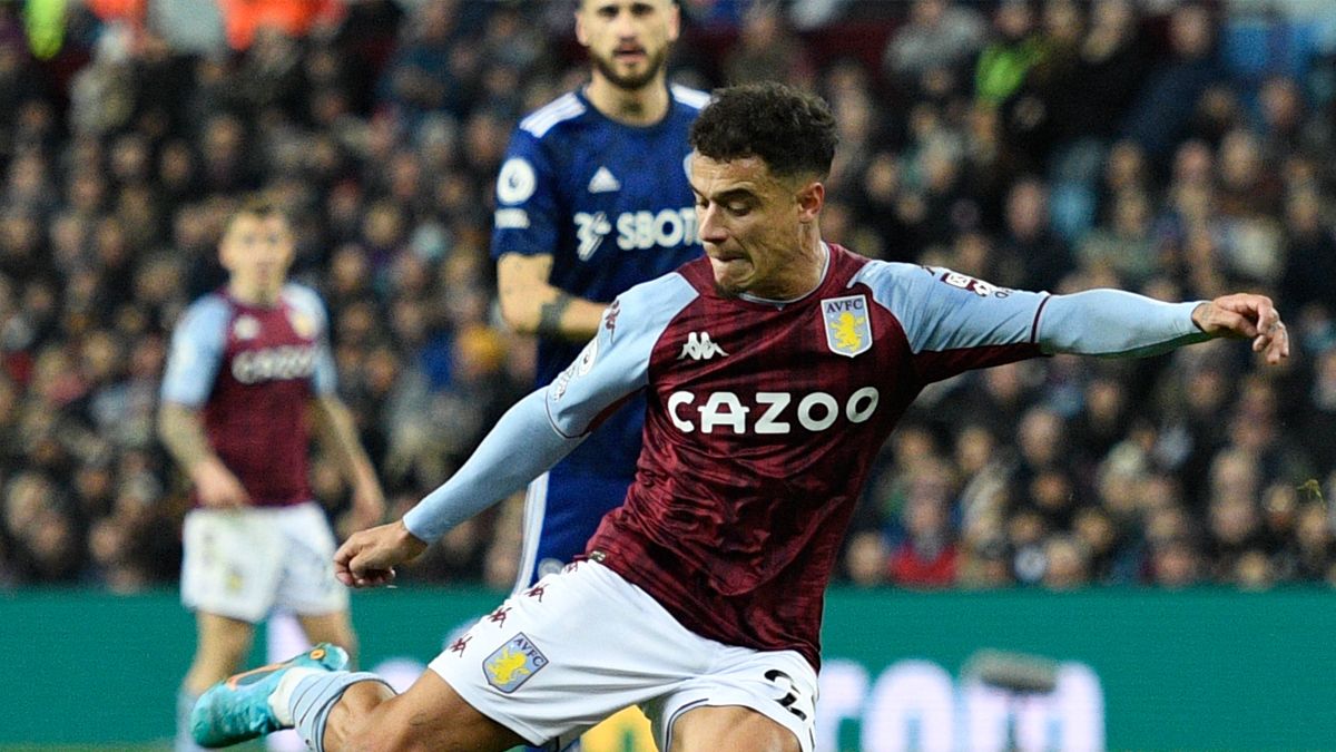 Philippe Coutinho during the Aston Villa-Leeds of the Premier League