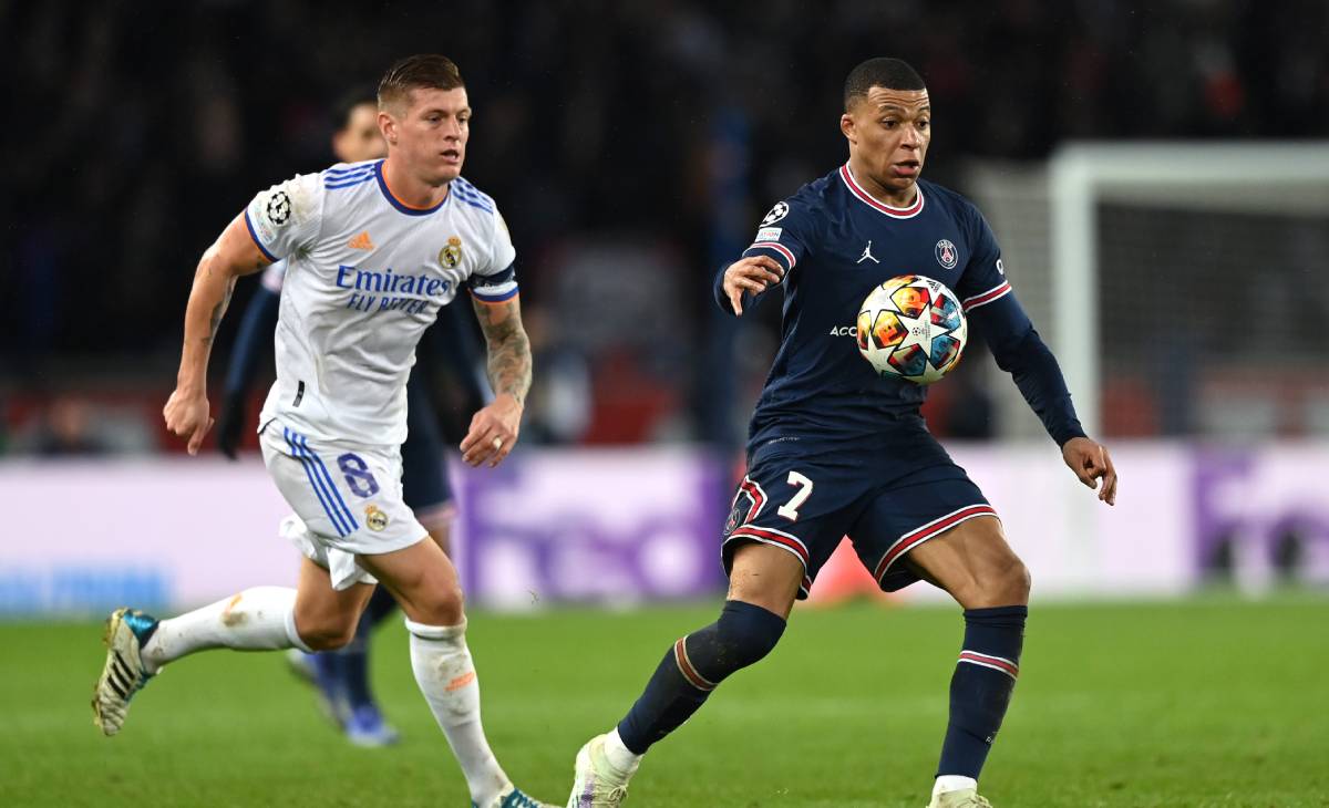 Kylian Mbappé, during the PSG-Madrid (1-0)