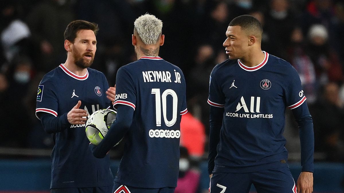 Messi, Neymar and Mbappé, players of the PSG