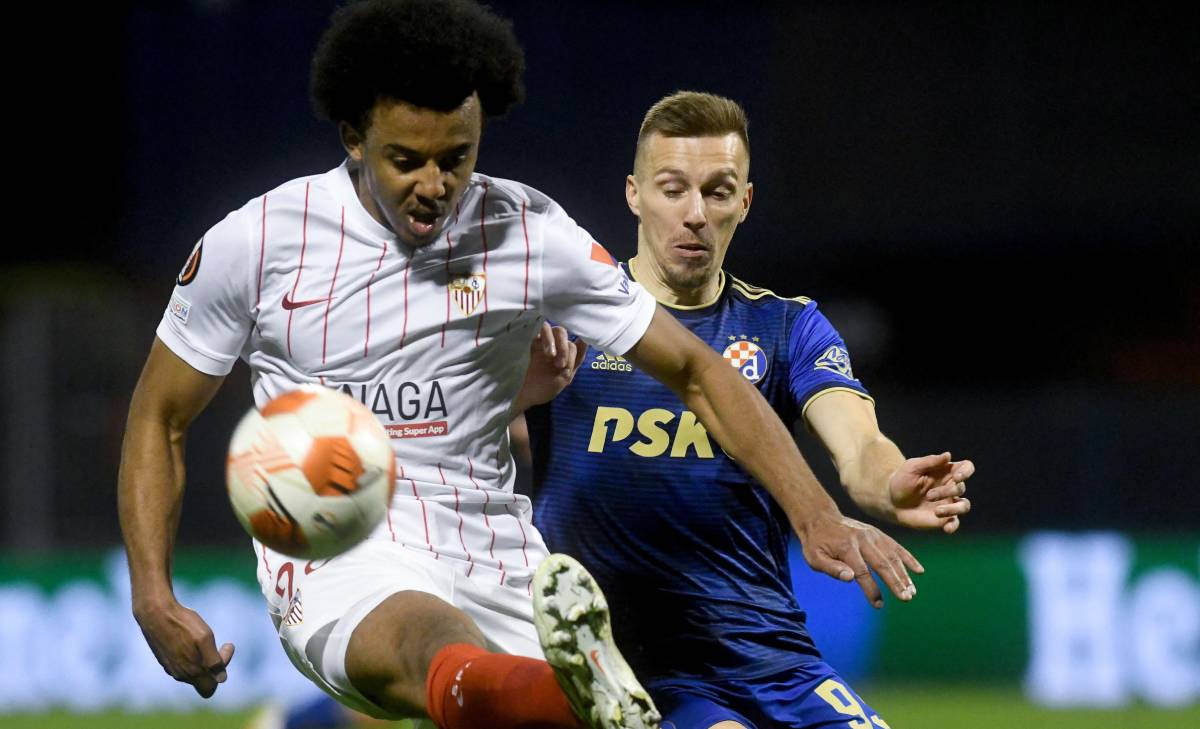 Jules Koundé, in the Dinamo Zagreb-Seville