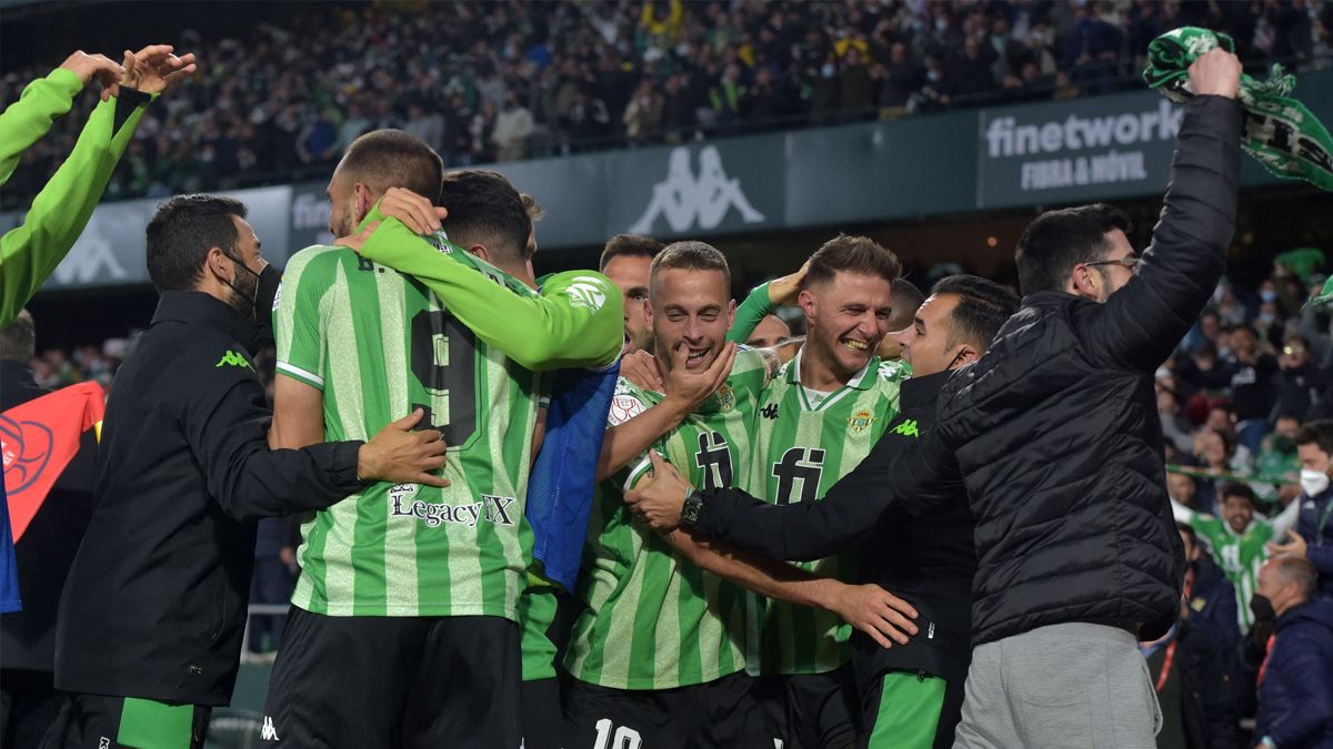The players of the Betis celebrate his pass to the final of the Glass of Rey