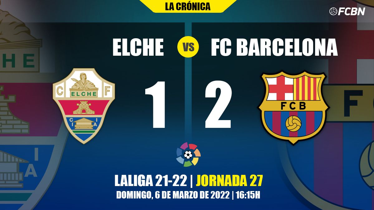 Result of the Elche-FC Barcelona of LaLiga