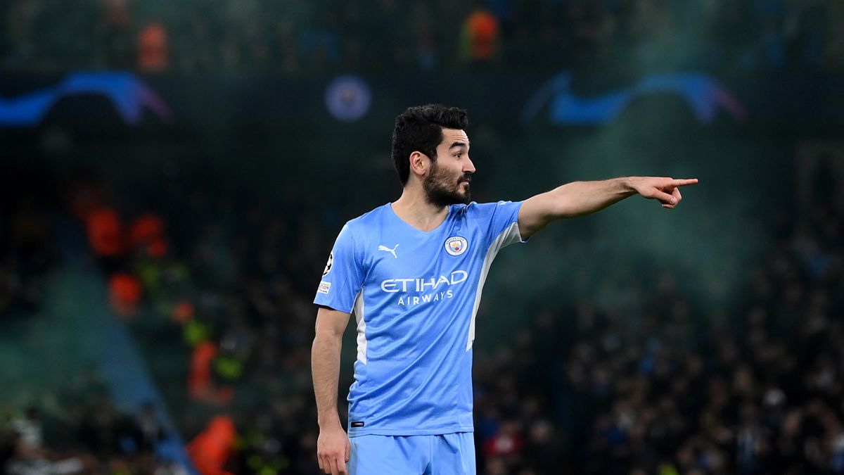 Ilkay Gündogan en un partido con el Manchester City