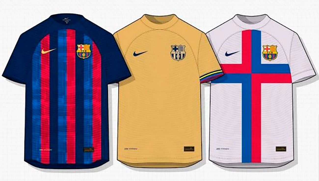 Las tres camisetas del Barcelona para la temporada 2022/23