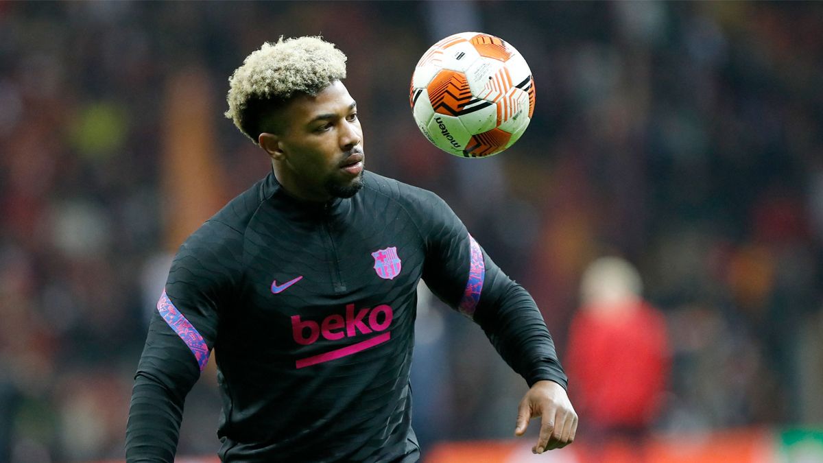 Adama Traoré en la previa del Galatasaray-Barça