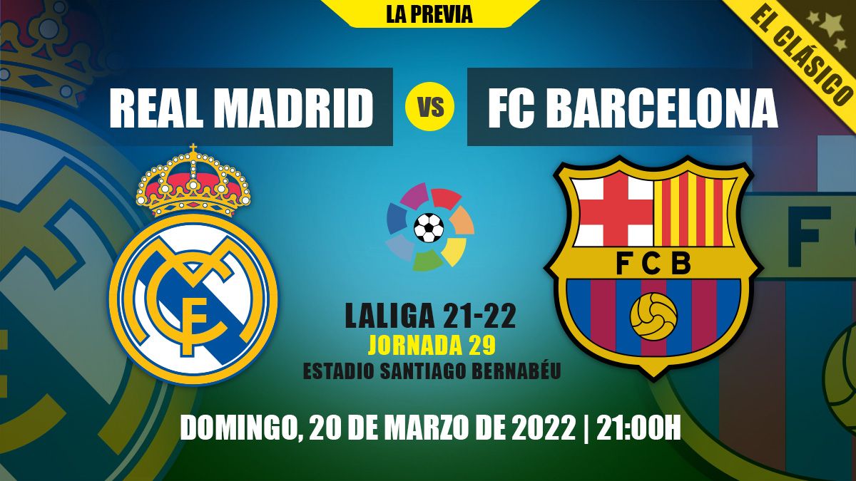 Previa del Clásico Real Madrid-FC Barcelona de LaLiga Santander 2021-2022