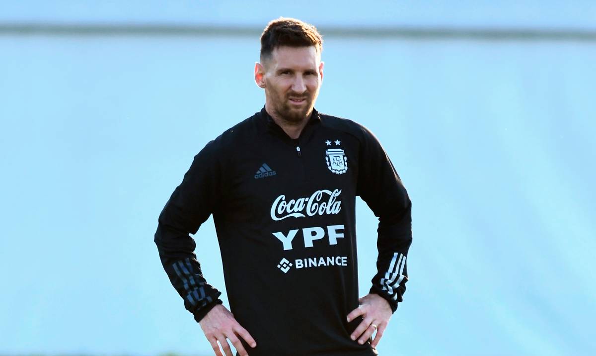 Lionel Messi, en un entrenamiento de la selección argentina