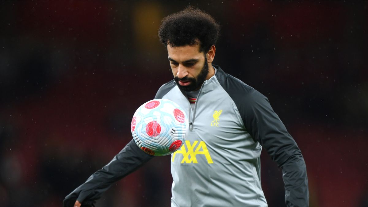 Mohamed Salah en un entrenamiento con el Liverpool