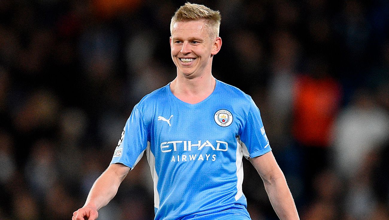 Oleksandr Zinchenko with Manchester City