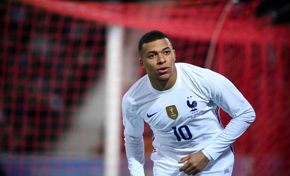 Kylian Mbappé, in a friendly in front of South Africa