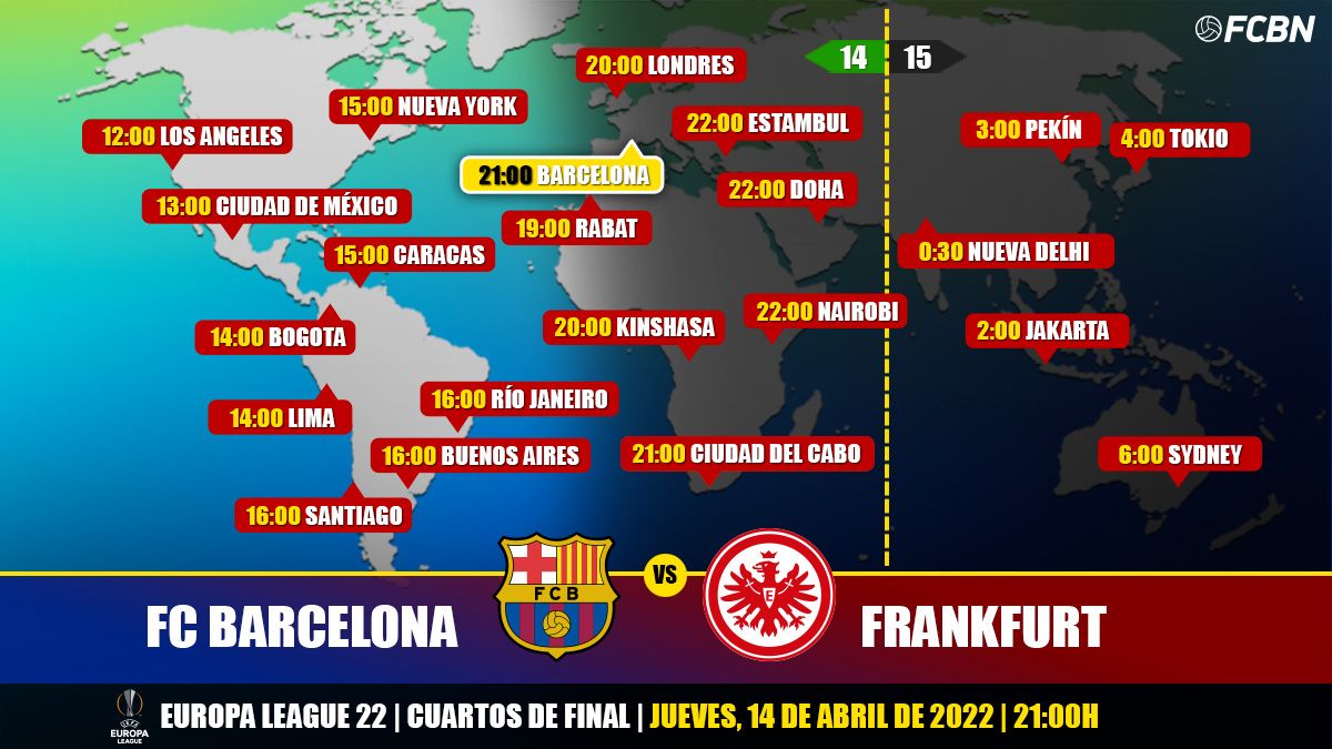 Horarios y TV del Barça-Eintracht