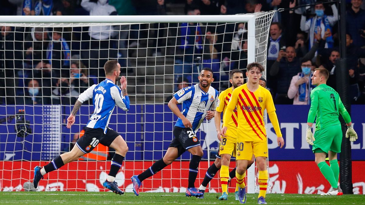 Sergi Darder celebra un gol contra el Barça