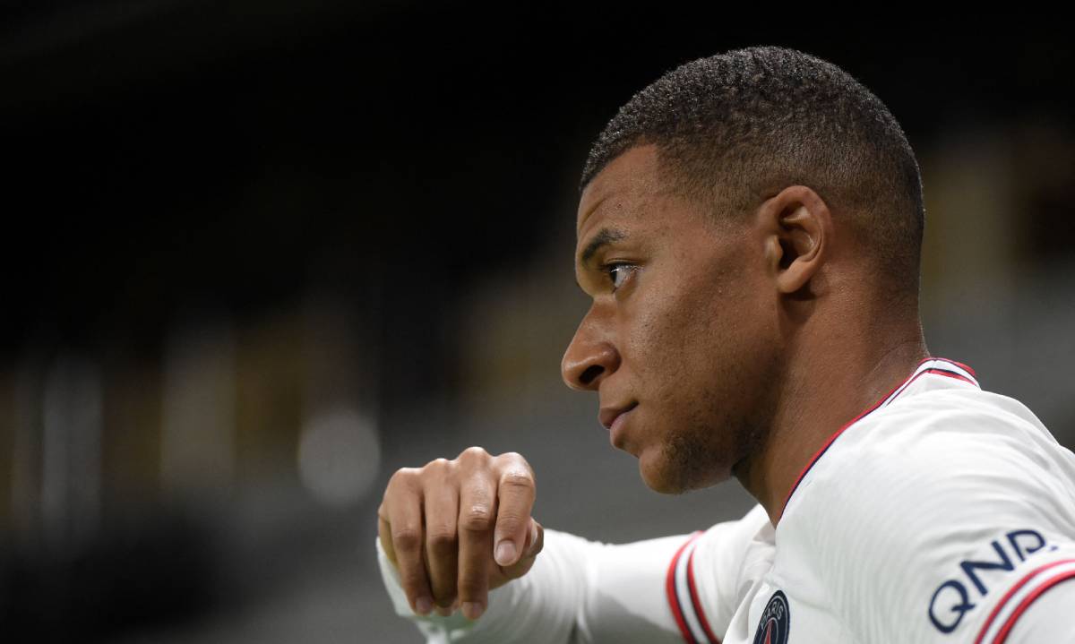 Kylian Mbappé, during the Angers-PSG