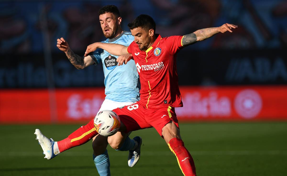 Javi Galán, in the Celtic-Getafe