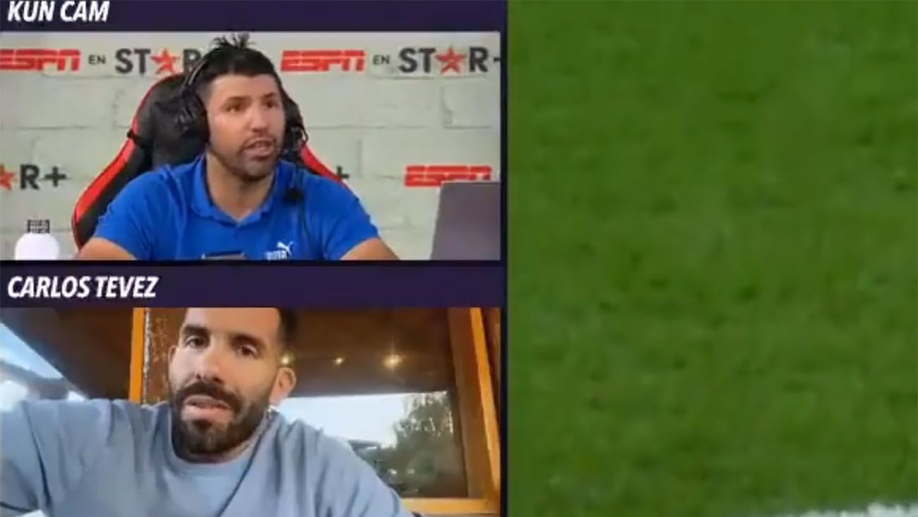 Sergio 'Kun' Agüero and Carlos Tévez in the Madrid-City broadcast (3-1)