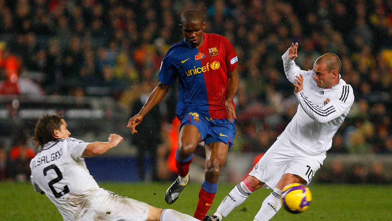 Samuel Eto'o against Real Madrid