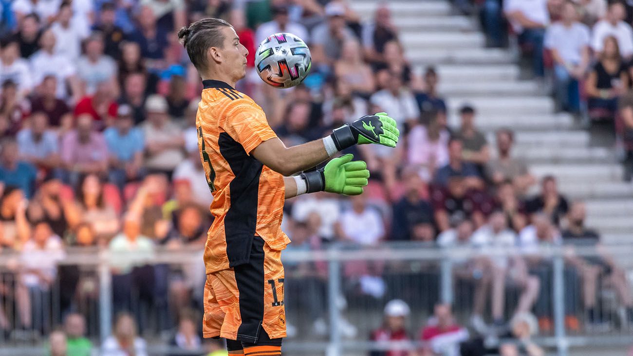 Andriy Lunin in a pre-season match with Real Madrid