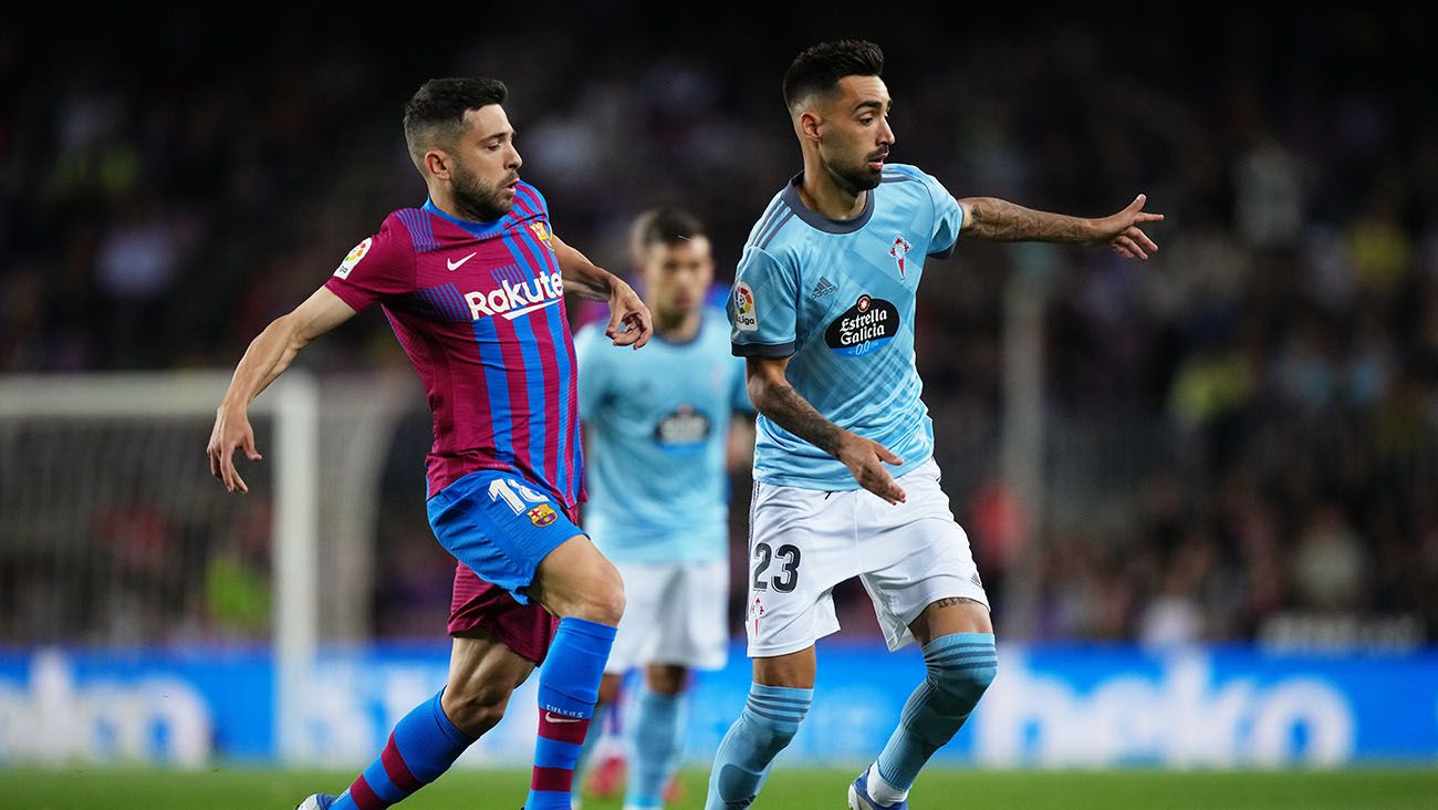 Jordi Alba en el partido ante el Celta de Vigo
