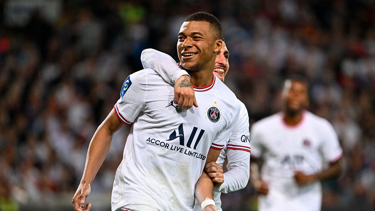 Kylian Mbappé celebrating a goal