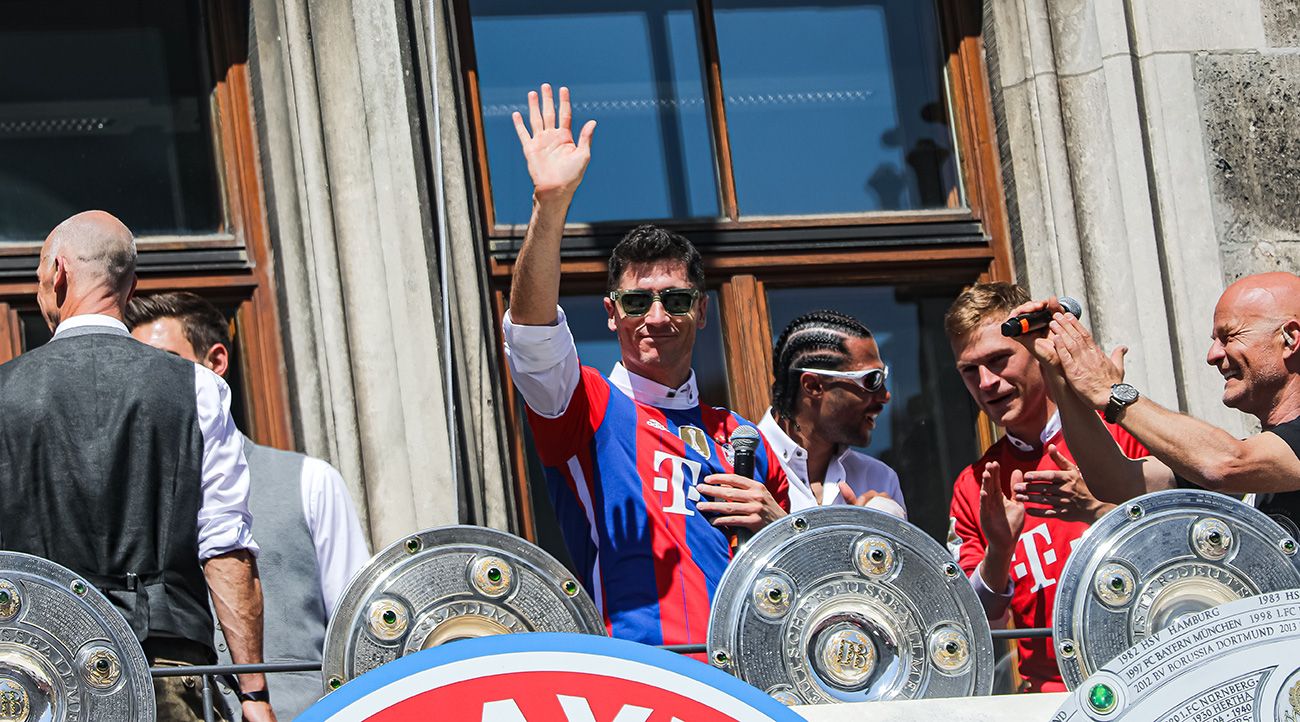 Robert Lewandowski, celebrando con el Bayern