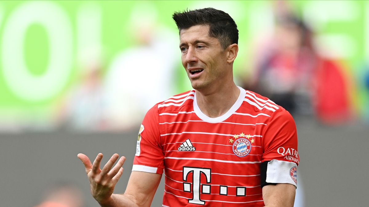 Robert Lewandowski en un partido con el Bayern