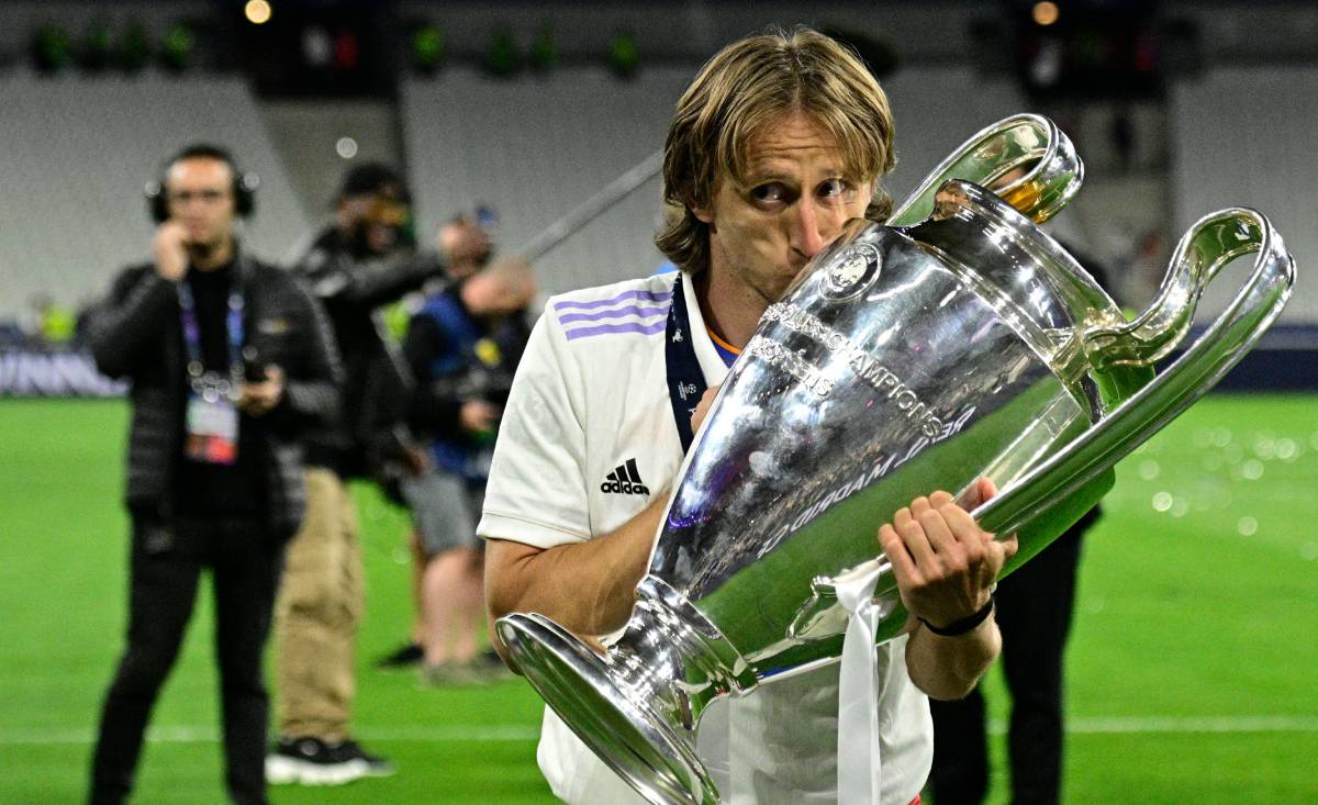 Modric Celebrates the Champions of the Madrid