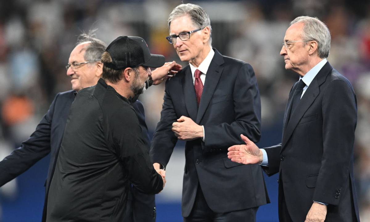 Florentino Pérez during the premiación in the final of Champions