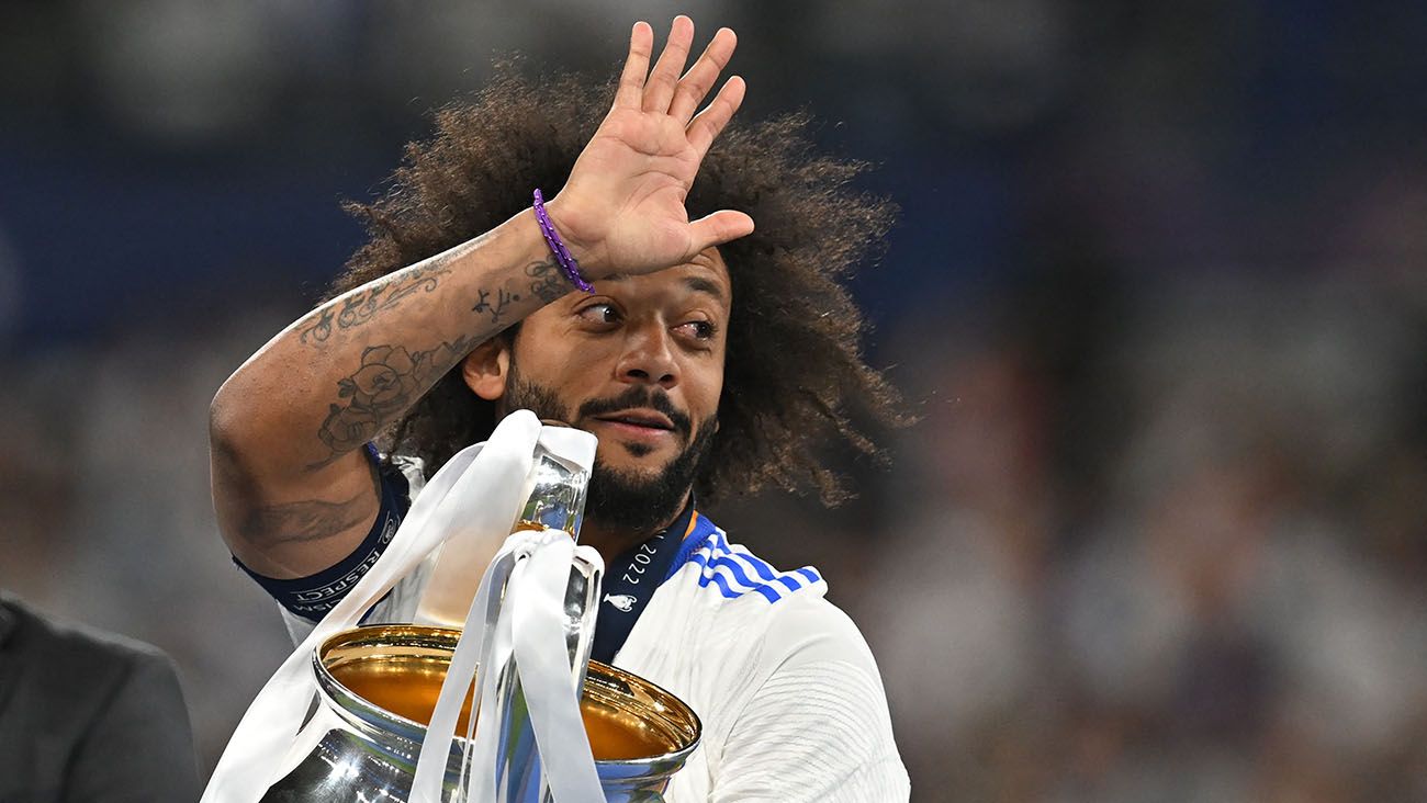 Marcelo en su último partido con el Real Madrid