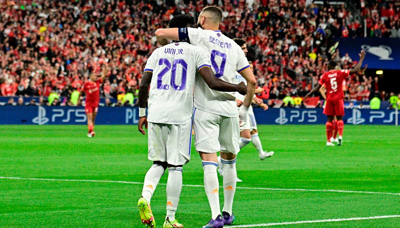 Benzema y Vinícius, en la final de la Champions League