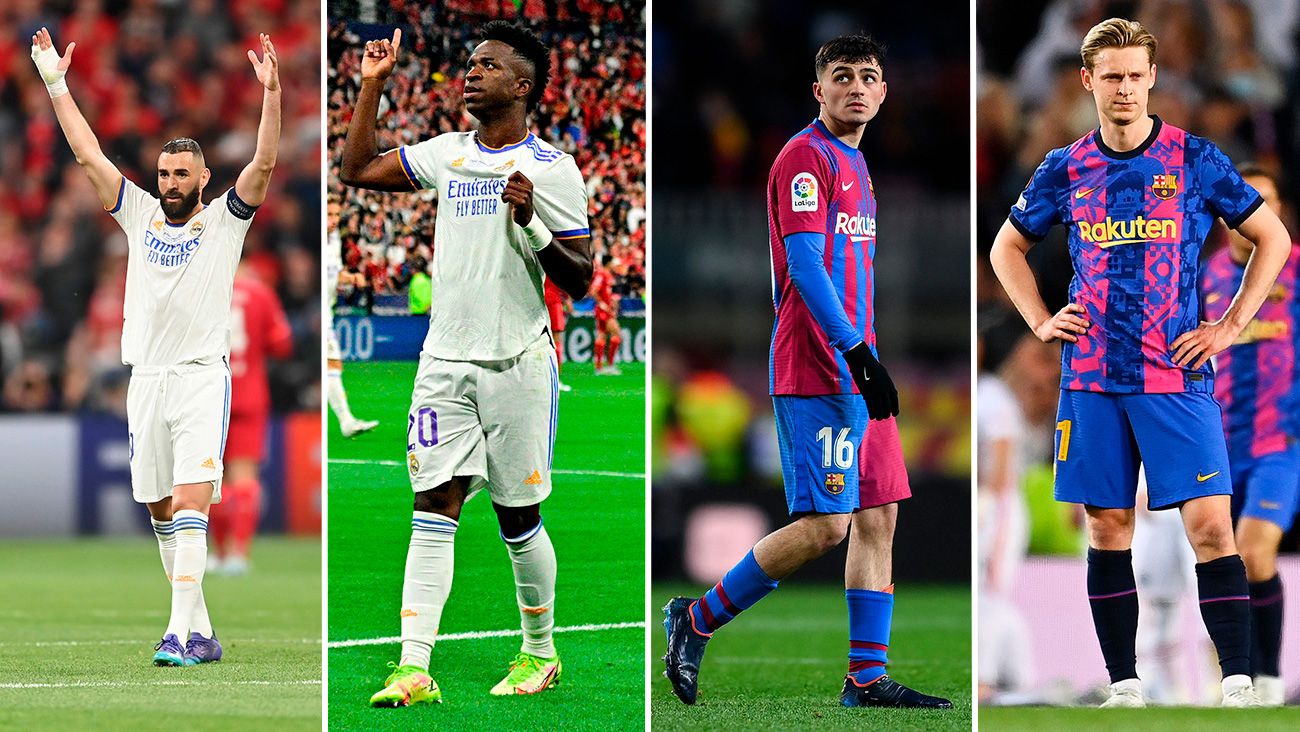 Real Madrid and Barça players