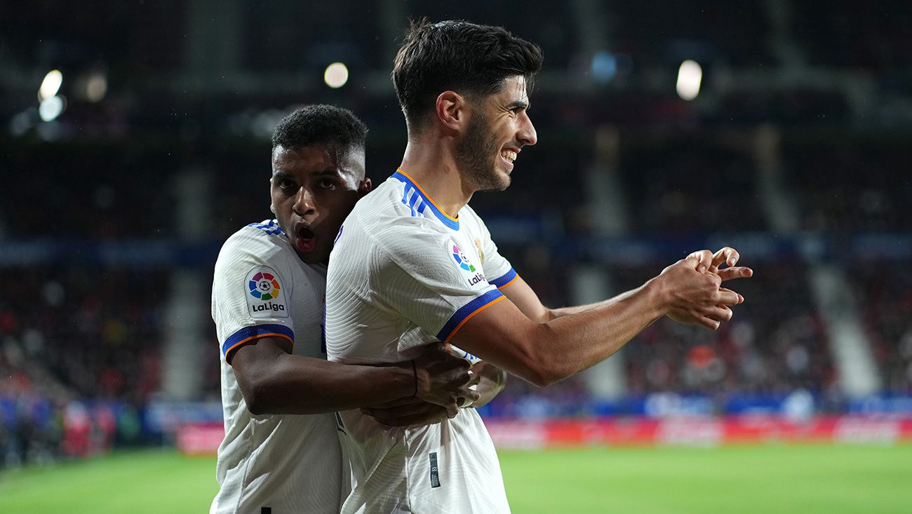 Marco Asensio and Rodrygo celebrating a goal