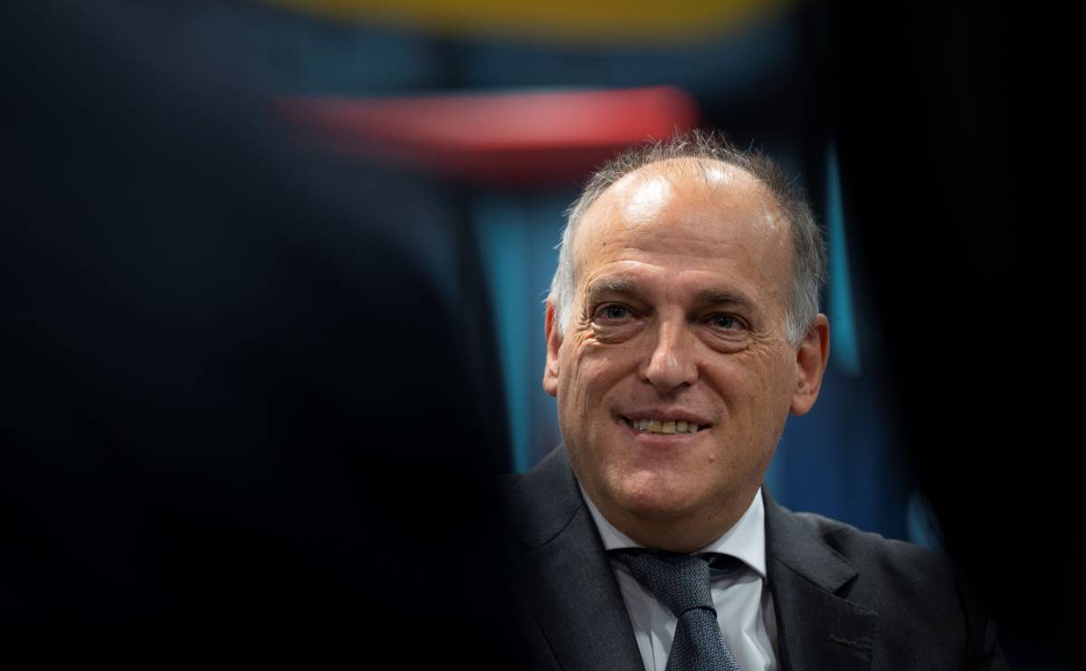 Javier Tebas in a press conference