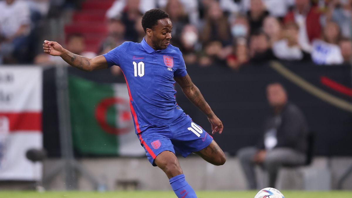 Raheem Sterling en un partido con Inglaterra