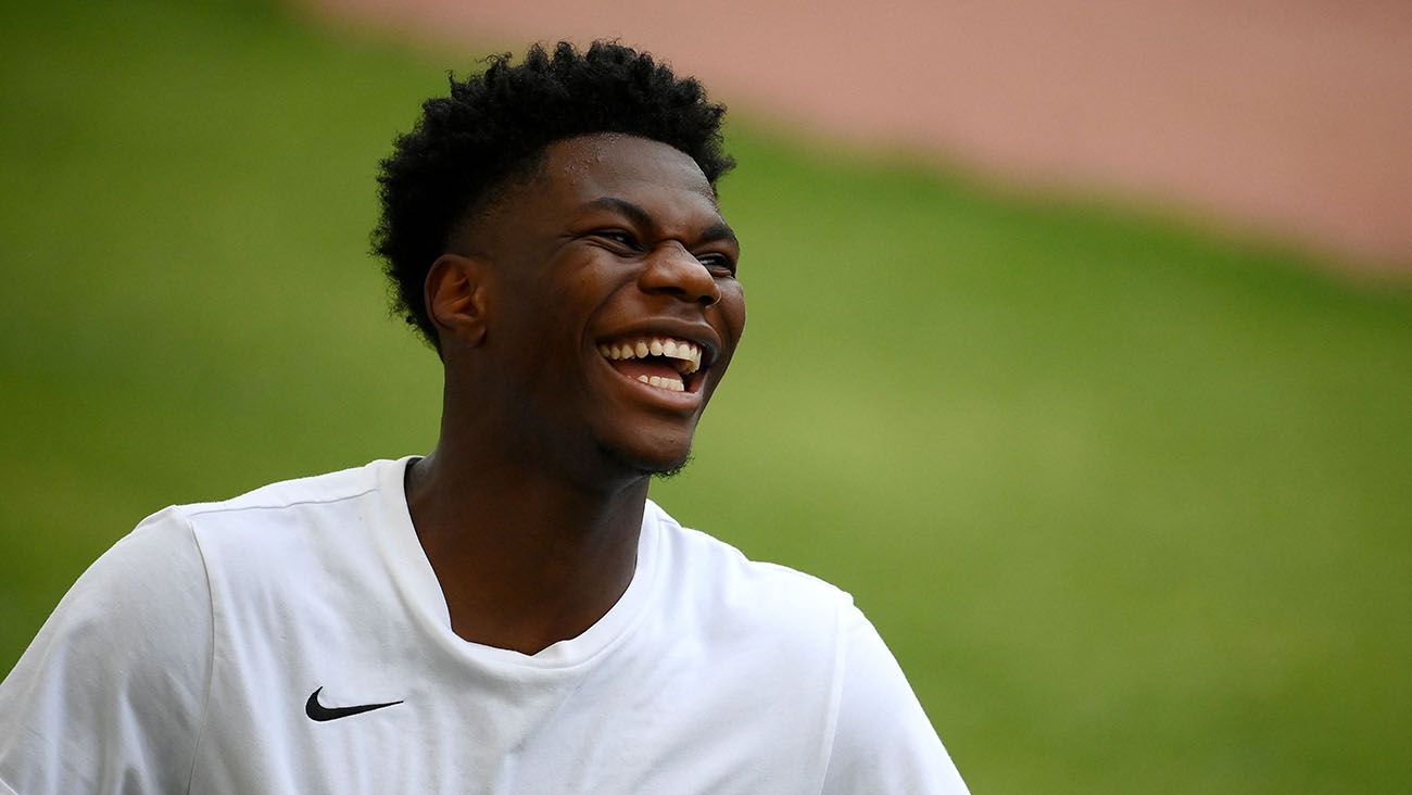 Aurélien Tchouaméni en un entrenamiento con Francia