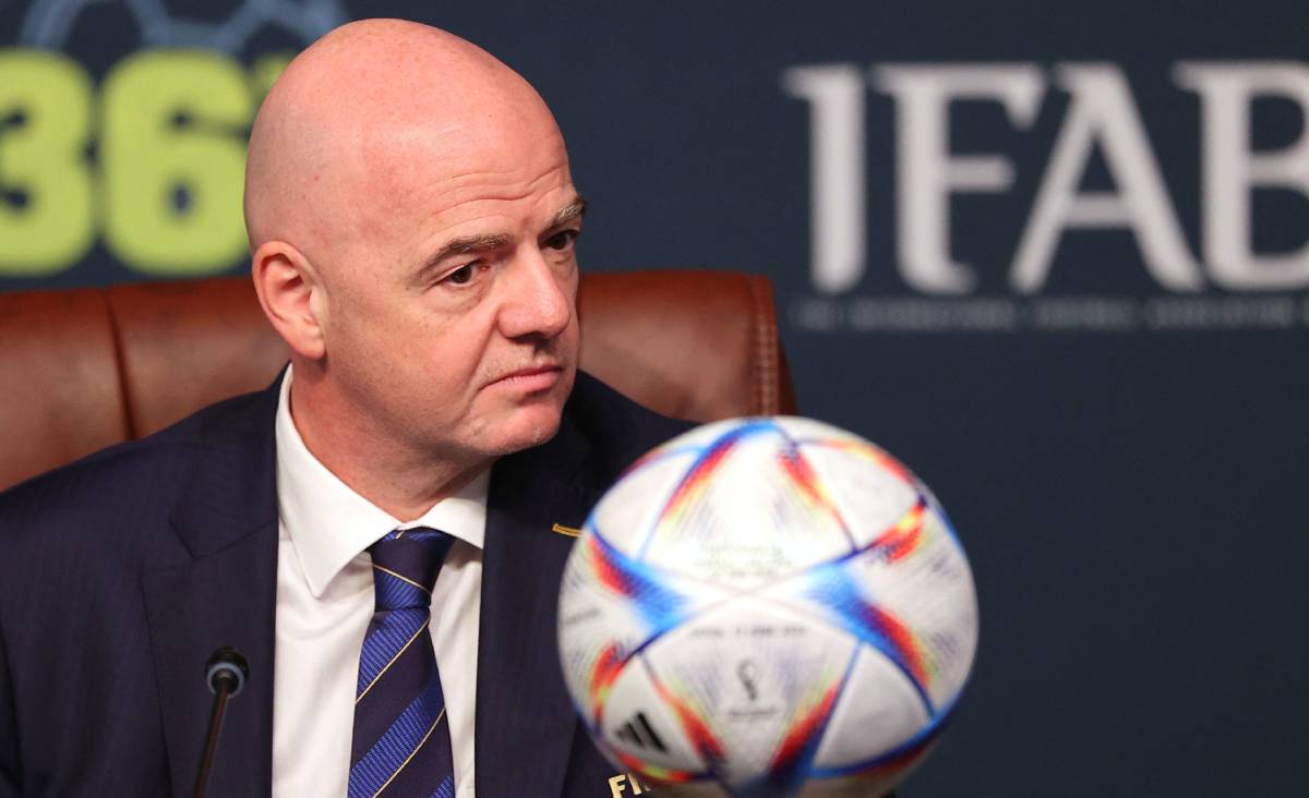 Gianni Infantino looks on during the 137th IFAB