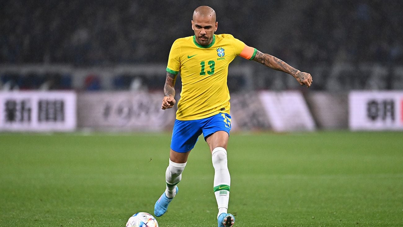 Dani Alves playing with the Brazilian team