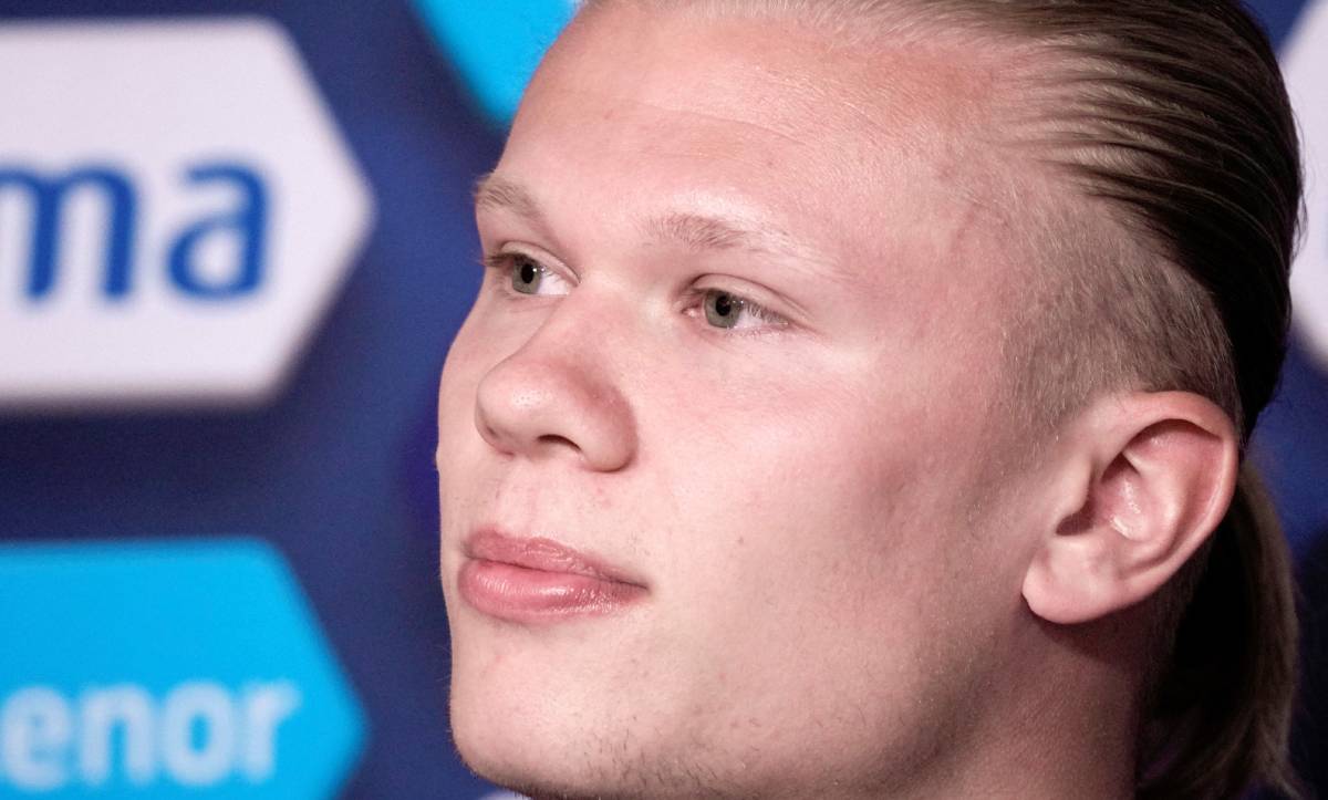 Haaland in a press conference