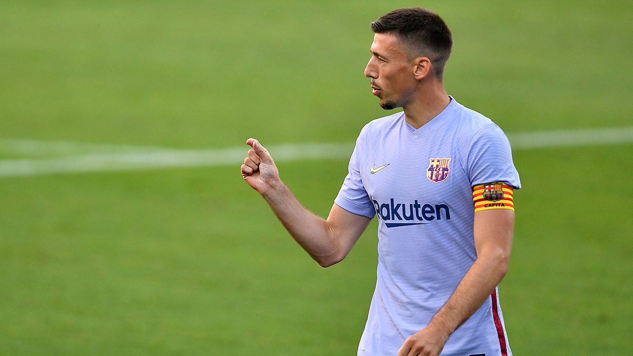 Clément Lenglet en un amistoso con el Barça