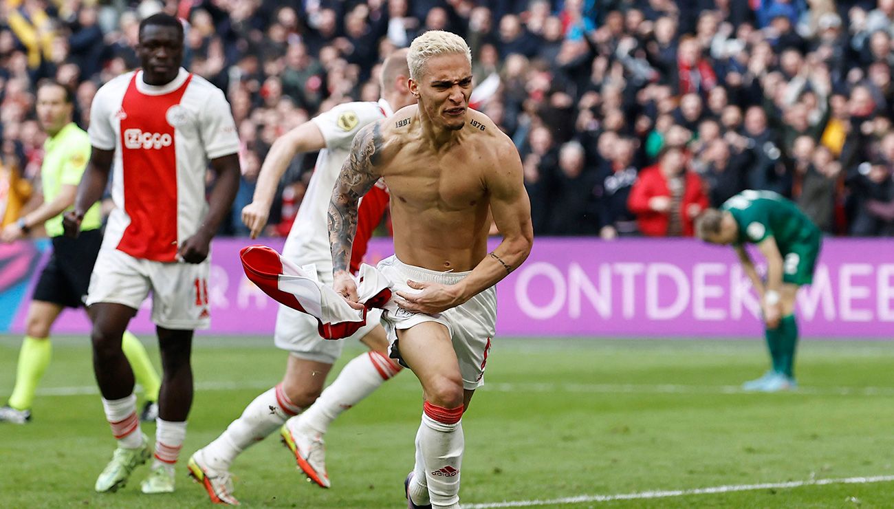 Antony, celebrando un gol con el Ajax