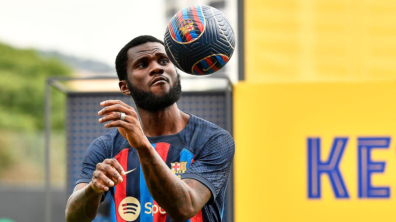 Franck Kessié, en su presentación con el FC Barcelona