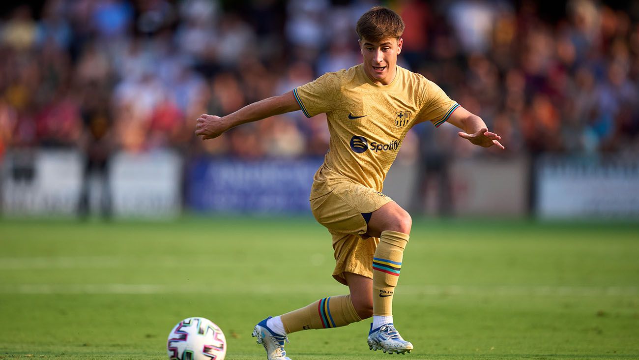 Pablo Torre en su debut con el FC Barcelona